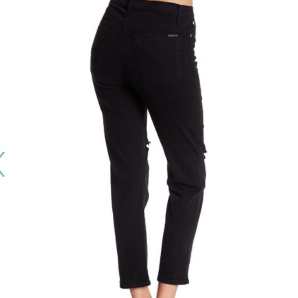 NWT HUDSON Zoeey High Rise Straight Ankle Jeans Black Stretch Denim $235 - Picture 6 of 10